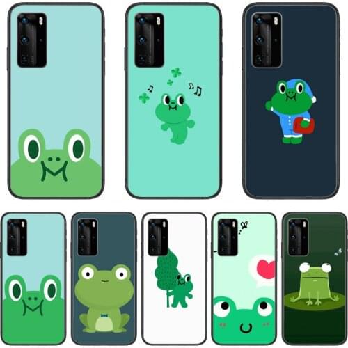 Lovely frog Phone Case For Huawei P 40 30 20 10 Lite Smart Z Pro Black Etui Coque Painting Hoesjes comic fashion