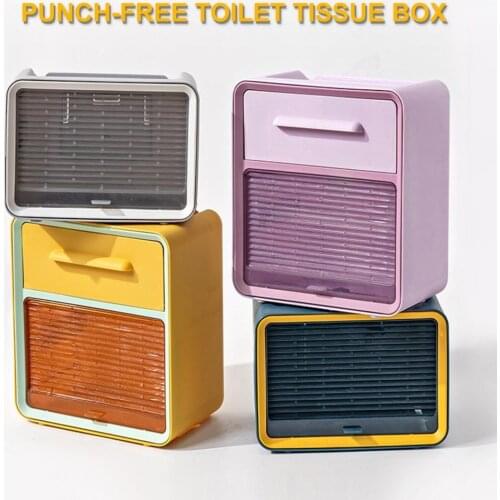 Paper Holder Fashion Creative Decorative Tissue Box Roll Toilet Paper Holder Storage Rack for Home Punch-free toilet tissue box