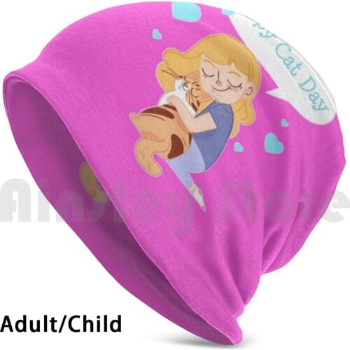 A Girl With A Cat Between Her Shields. Beanies Knit Hat Hip Hop Cat Cat Thundercat Cat Funny Cat Womens Cat