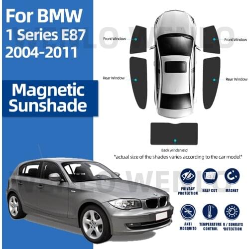 For BMW 1 Series E87 2004-2011 Front Windshield Car Sunshade Side Window Blind Sun Shade Magnet Visor Mesh Frame Curtain Shield