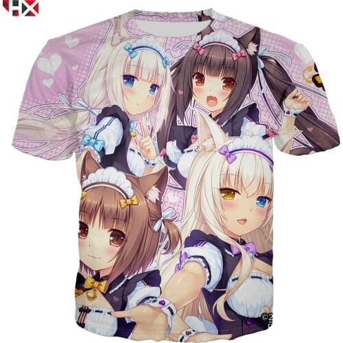 Anime Nekopara Chocolate Vanilla Cute Girls T Shirt 3D Print Men/Women T Shirt Short Sleeve Harajuku Streetwear Tops X383