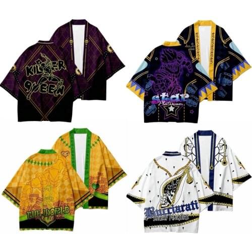 Anime Kimono JoJos Bizarre Adventure Haori Giorno Giovanna Bruno Bucciarati cosplay Women Men Summer Casual clothes