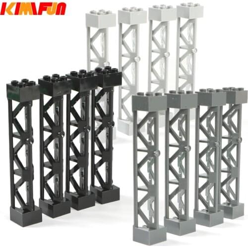 10pcs Building Blocks Imitating Steel Structure Suspension Bridge MOC Factory Scene DIY Assembly Railway Track Support Bracket