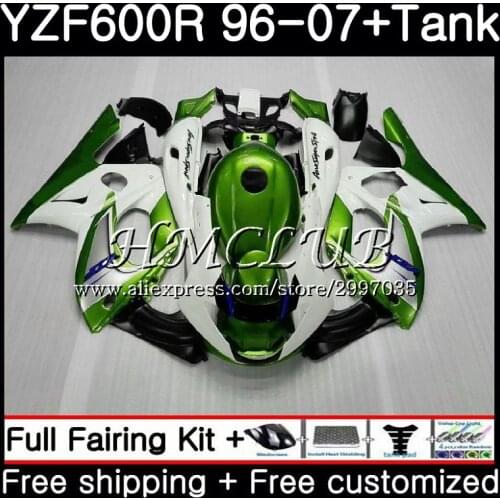 Body For YAMAHA Green white YZF600R Thundercat 2002 2003 2004 2005 2006 2007 0HC.16 YZF-600R YZF 600R 02 03 04 05 06 07 Fairing
