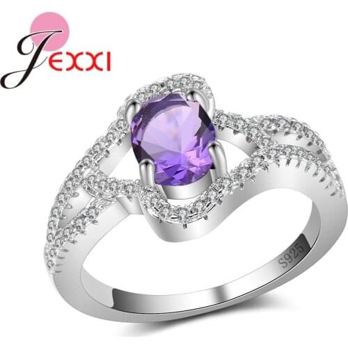 Pretty Fashion Pure 925 Sterling Silver Accessories Beautiful Shiny Stone Wedding/Engagement Jewelry Sparking Forever