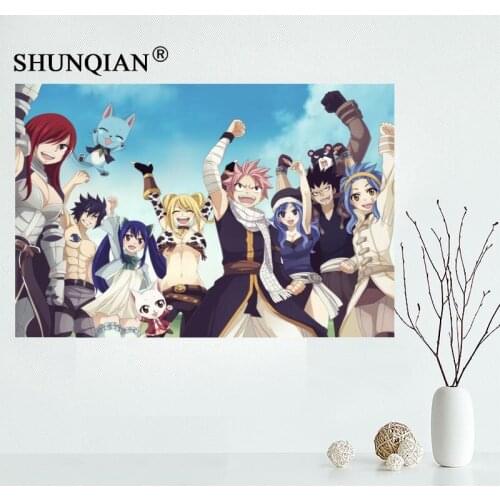 Nice Custom FAIRY TAIL Anime Canvas Poster Print painting Art Wall Silk Poster Cloth Print Fabric Poster 27X40cm30X45cm