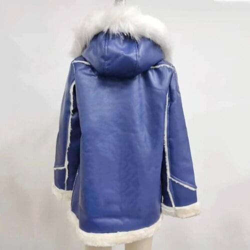 Boys Thick Lapel Pockets Hooded Jacket Faux Fur Kids Jacket Patchwork for Outdoor