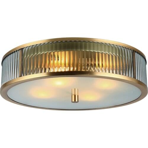All copper retro postmodern light luxury ceiling lamp creative simple small living room study nordic bedroom lamp