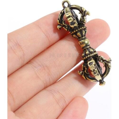 1 PC Nepal Tibetan Handcraft Buddhist Vajra Pestle Copper Crafts Mini Key Ornaments