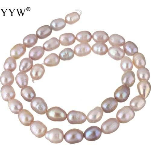 Fashion Natural Freshwater Pearl Beads 6-7mm Cultured Rice Purple Pearl Loose Beads For For Diy Necklace Bracelat Jewelry Making