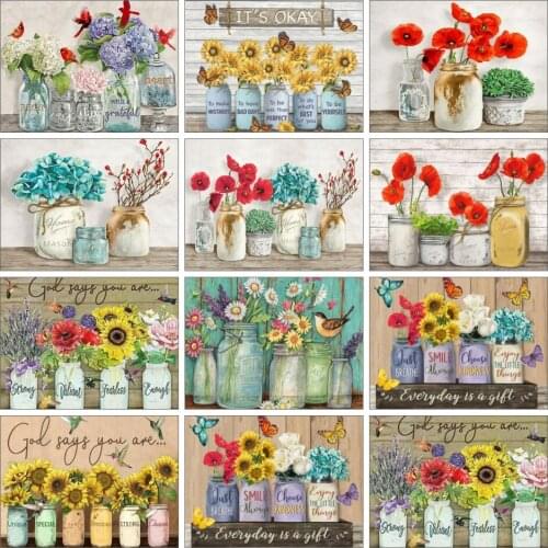 AZQSD Sunflower Painting By Numbers Flower 40x50cm Framed Picture By Numbers Text HandPainted Home Decor Diy Gift Wal Art