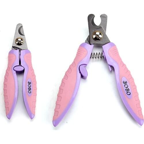 Dog Nail Scissors Dual Blades Pet Nail Cutter Pet Nail Trimmer Pet Care Dogs Nail Clippers Grind Pink Flat/Warped Head