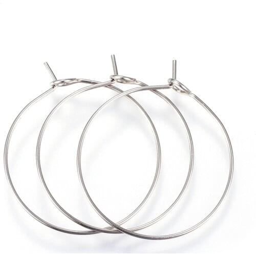 PandaHall 20pcs Stainless Steel Metal Hoop Earring Wire Wine Glass Charms for Jewelry Making DIY Earring Handmade Craft