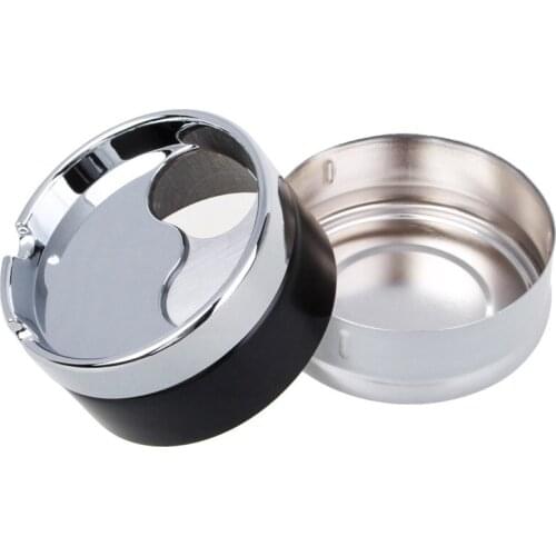 Portable cigar accessories metal ashtray rotating cover fully enclosed removable cleaning station smokeless car ashtray 3