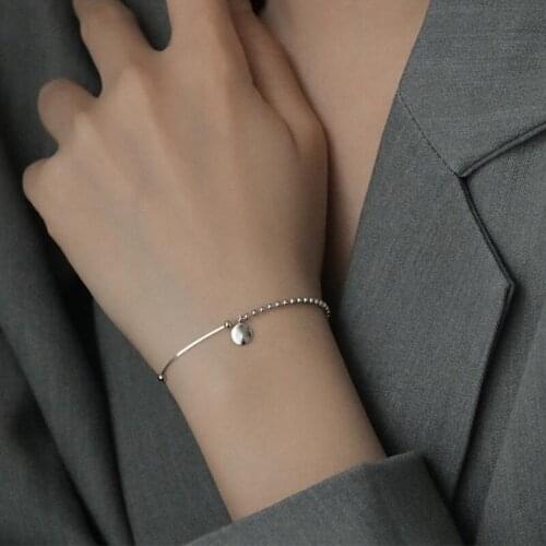 Adjustable 925 Sterling Silver Round Bead Charm Bracelet Elegant Women Fashion Jewelry Prevent allergy Браслет sl238