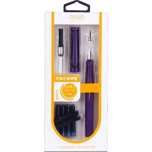 Children Student Posture Correction Fountain Pen Ink Set Double Nib OASO Candy Color Creative Writing Pens School Suppliews