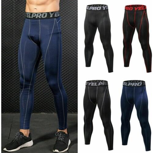 Sexy Men Pants Skinny Gym Compression Slim Tight Base Layer Sports Leggings Running Pants