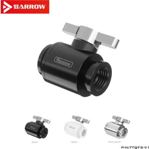 Barrow G1 / 4 black / bright silver / white MINI brass chrome-plated handle double internal teeth water stop ball valve TTQFS-V1