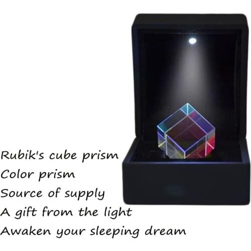 25mm Color Combination Prism Six-sided Universe Cube Cube Prism Pendant Science Experiment Crystal Light Cube Creative Prism