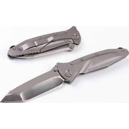 Mict DeltaFos Pocket Folding Knife Drop Tanto D2 Blade TC4 Titanium Handle Tactical Hunting Fishing EDC Survival Tool Knives