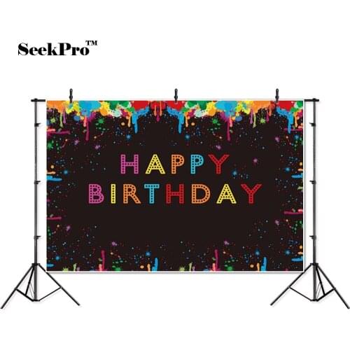 Thin vinyl happy birthday party baby kids children photo Backgrounds Printed Professional indoor Photographic studio Backdrops