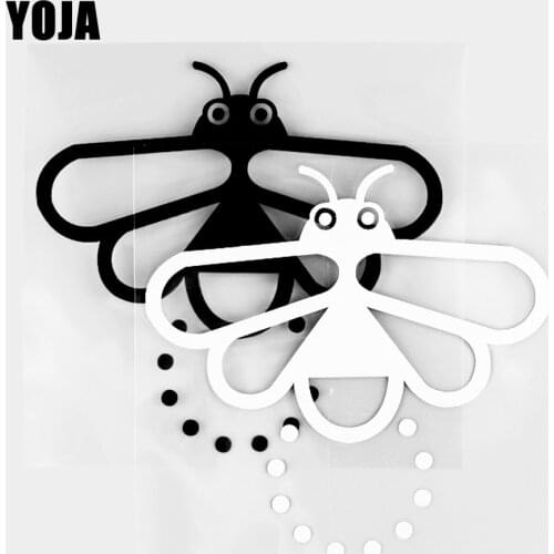 YOJA 12.6×12.2CM Beautiful Firefly Vinyl Decal Cartoon Animals Car Stickers Black/Silver 19C-0488