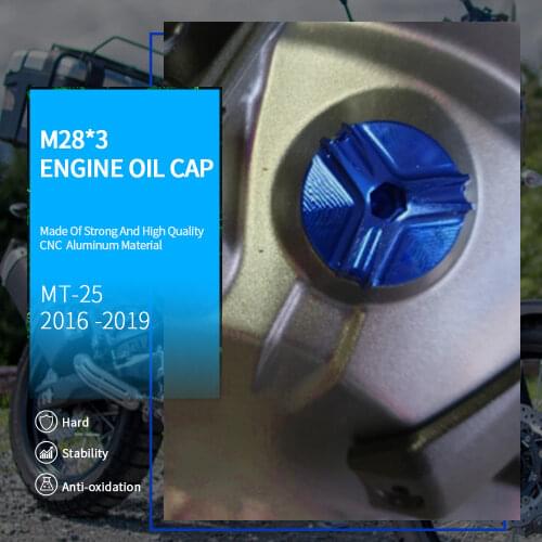 For Yamaha MT25 Motorcycle Aluminum Engine Oil Filter Cup Plug Cover Screw Moto Parts MT 25 MT-25 2016 2017 2018 2019 Parts