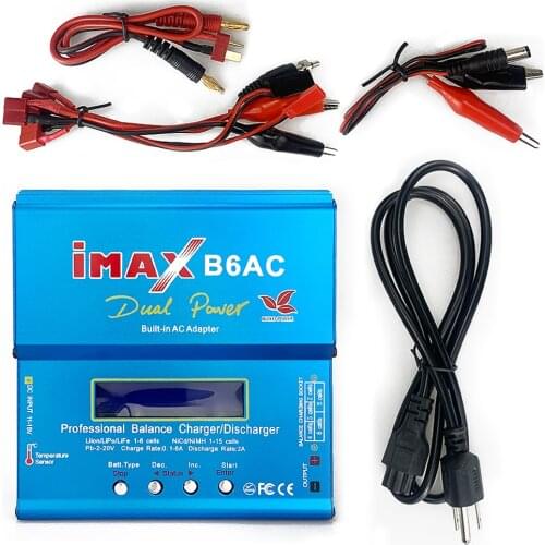 IMAX B6AC RC Charger 80W 6A Dual Channel Balance Charger Digital LCD Screen Li-ion Nimh Nicd 1S-6S LiPo Battery Discharger