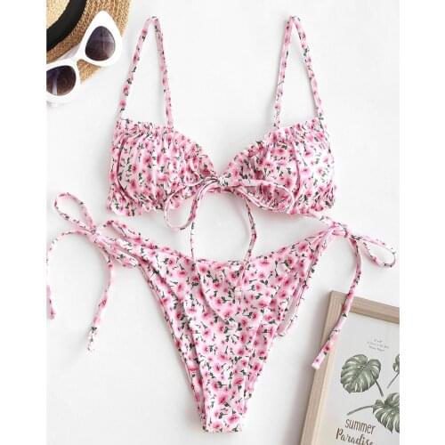 Sexy 2 Piece Swimsuit Women Push Up Padded Biquini Brazilian Summer Bathing Suit Thong Bikini 2021 Swimwear Biquini Dropshipping