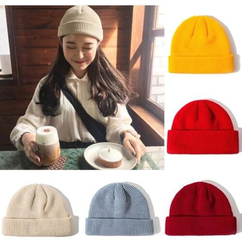 1PC Unisex Men Women Beanie Hat Warm Ribbed Winter Turn Ski Fisherman Docker Hat