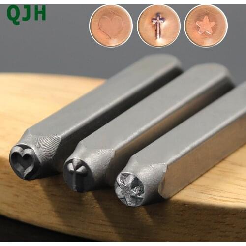 1PCS carbon steel leather stamp punching punching tool DIY metal carving leather crafts stamp punching printing mold jewelry