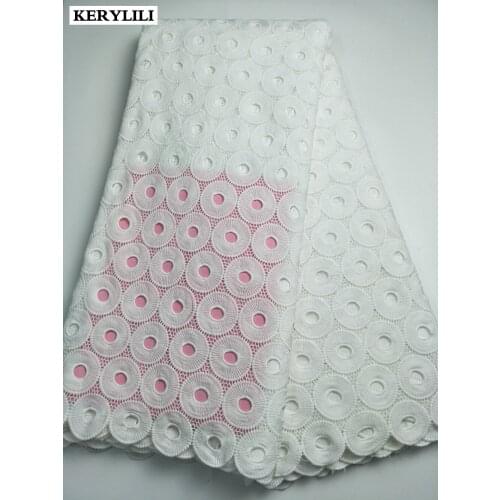 Cotton Embroidered Lace Guipure Wedding Dress White Lace Fabric African Cord Lace Fabrics High Quality 2021 KRL-1030