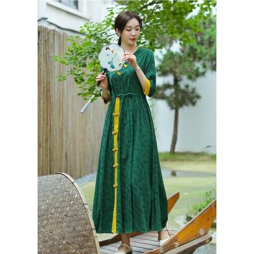 2021 chinese dress cheongsam qipao modern linen cheongsam dress gown traditional qipao dress oriental cheongsam dress