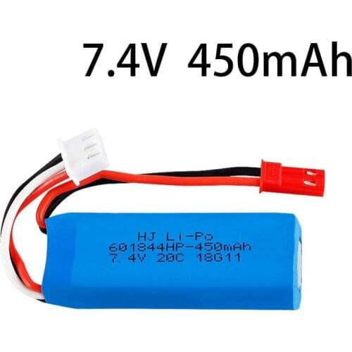 7.4V 450mAh 20C Lipo Battery for WLtoys K969 K979 K989 K999 P929 P939 RC Car Parts 2s 7.4v Battery