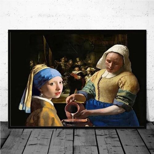 Full 5D Diamond Painting The Milkmaid DIY Diamond Embroidery Pearl Girl Rhinestones Mosaic Stitch Cross Picture Home Decor P1005