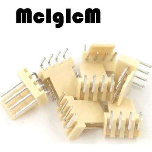 Free shipping 1000pcs male right angle material KF2510 4pin 4pins Connector Leads pin Header 2.54mm connector KF2510-4AW