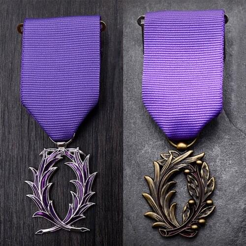 France Purple Knight Art Medal Highest Honor Palm Leaf Badge Cultural Education Brooch Pin