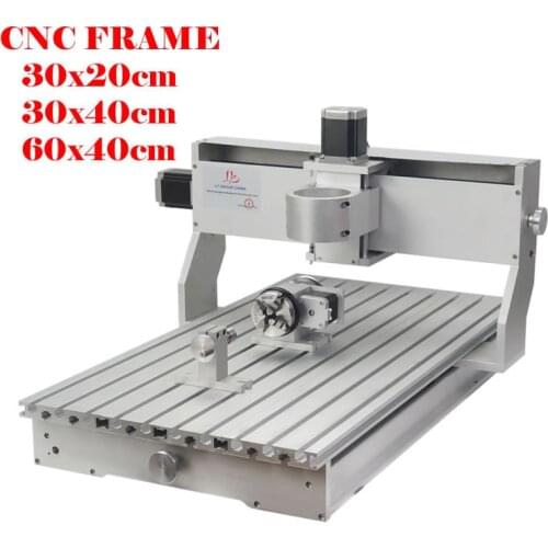 DIY CNC 3020 3040 6040 Aluminum Frame with Nema23 Stepper Motors 4 Axis for CNC 3020 3040 6040 Wood Metal Router Milling Machine