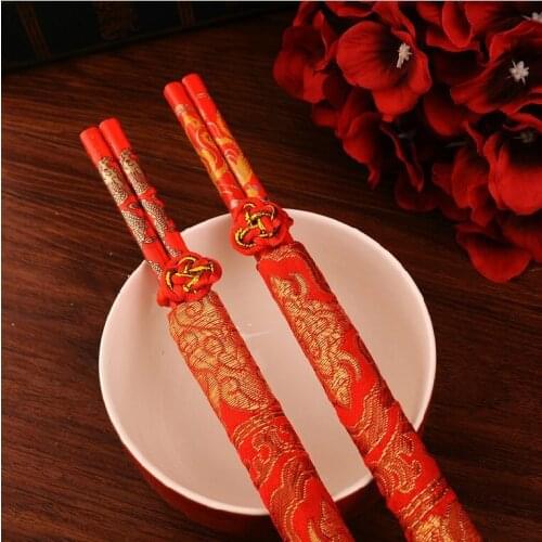 Hot sell 500pcs/lot Wood Chinese chopsticks,printing both the Double Happiness and Dragon,Wedding chopsticks favor