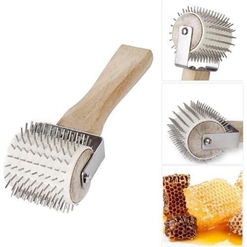 Stainless Steel Needle Roller Propolis Glue Collector Beehive Sand Cover Propolis Wooden Handle Power Cord Beekeeper Tools