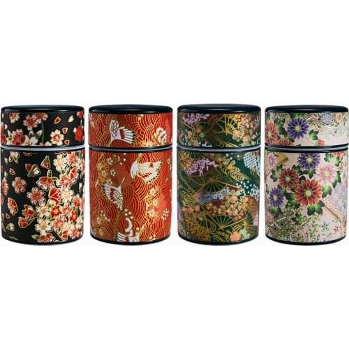 Ceramic Imitation Enamel Tea Caddy Small Japanese-style Storage Tin Mini Pu'er Tea Sealed Tin,Drinkware Teaware Caddies