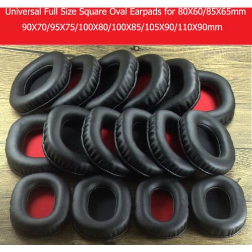 Square Oval Soft Leather Memory Foam Size Earphone Sponge Cover 80X60/85X65/90X70/95X75/100X80/100X85/105X90/110X90mm Red Mesh