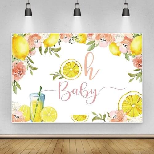 Laeacco Orange Juice Fruit Theme Birthday Party Baby Portrait Customized Photo Backdrop Photographic Background For Photo Studio
