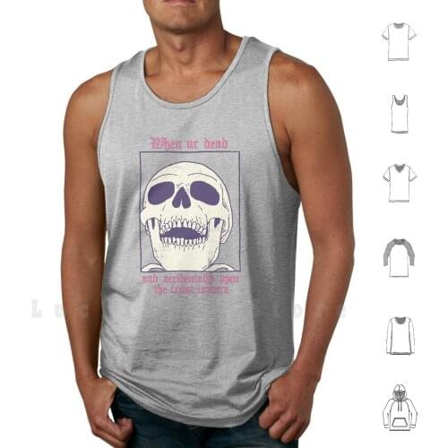 Accideadtal Selfie Tank Tops Vest 100% Cotton Skull Skeleton Memes Dead Ded Death Awkward Camera Front
