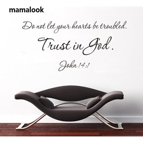 The World Truth Bible Quote trust is god removable vinyl home decals Wall stickers christian family bless pray words mural hot