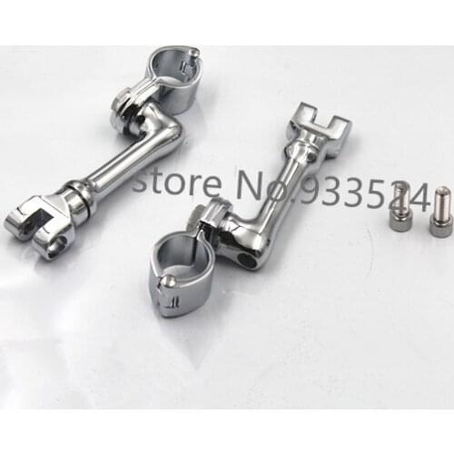 Motorcycle Chrome 1.25'' Longhorn Engine Guard Foot Peg Mounts Clamps Cruiser Chopper Cafe Racer Old School Bobber Touring