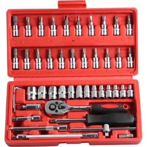 Auto maintenance Set Of Tools 46 Pcs Car Repair Tool Ratchet Set Torque Wrench Spanner Combination Bit Screwdriver Head Kit