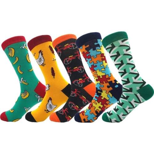 Autumn and winter European and American mens and womens tube socks color casual trend socks