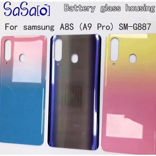 OEM Glass Back Cover Replacement For Samsung Galaxy A8s (A9 Pro) SM-G887 Rear Door Housing Case 10Pcs/lot