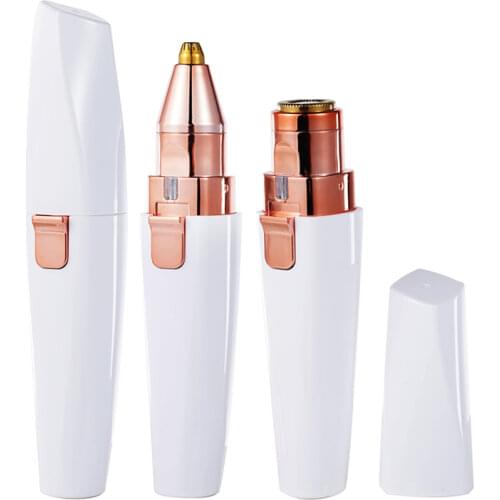2 IN 1 Rechargeable Epilator Electric Eyebrow Trimmer Female Body Facial Lipstick Shape Hair Removal Mini Painless Razor Shaver